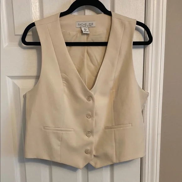 Rachel Zoe Beige Buttoned Vest - Picture 2 of 4